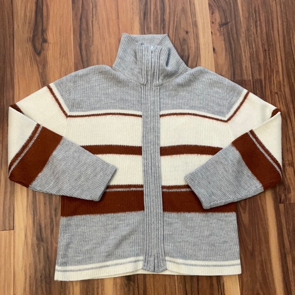 Sweater Dimension Milford large zipper Gray vintage stripes man men’s machine